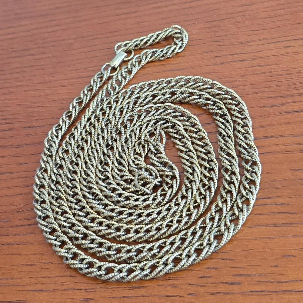 Vintage Coro Gold Tone Link Chain Necklace 56" Long Opera Flapper